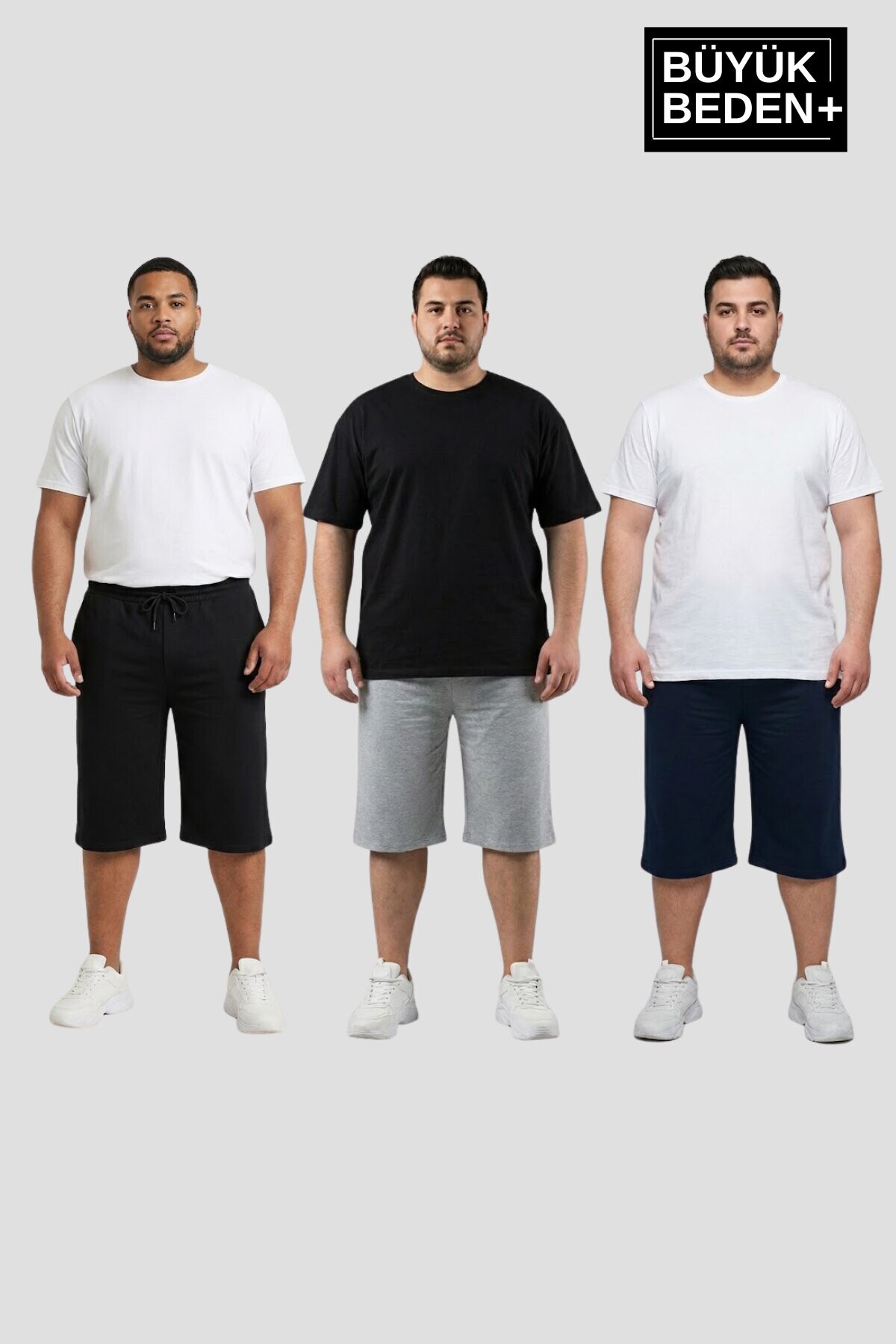Erkek Büyük Beden Rahat Kalıp Şort Seti 3X-6XL SPR26BSR591+3