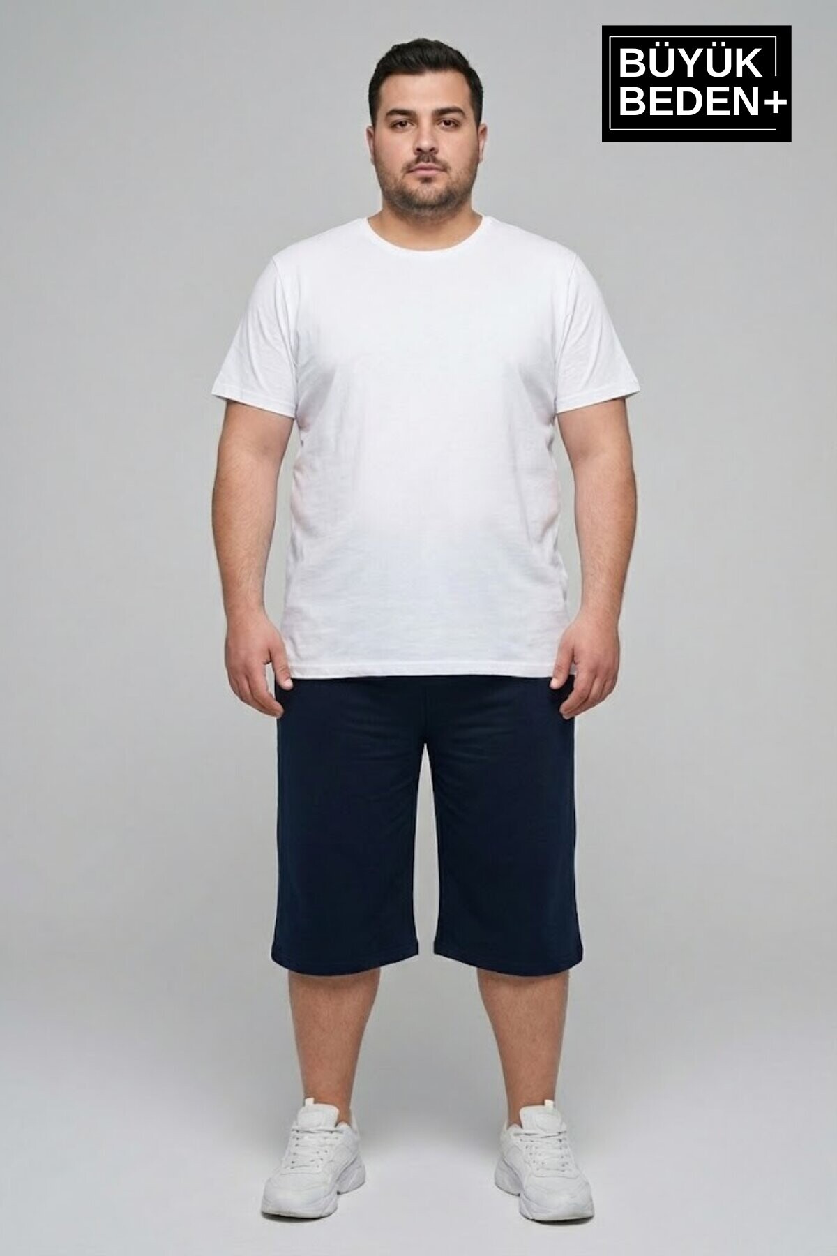 Erkek Büyük Beden Şort 3XL-6XL  Rahat Kesim Diz Altı Günlük Şort-SPR26BSR591