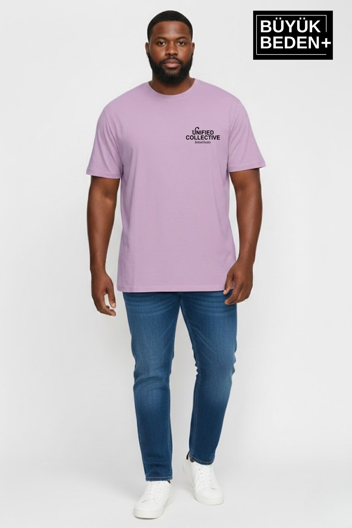 Erkek Büyük Beden Unified Collective Baskılı 3xl-6xl Bisiklet Yaka Tshırt SPR26BTS510-10