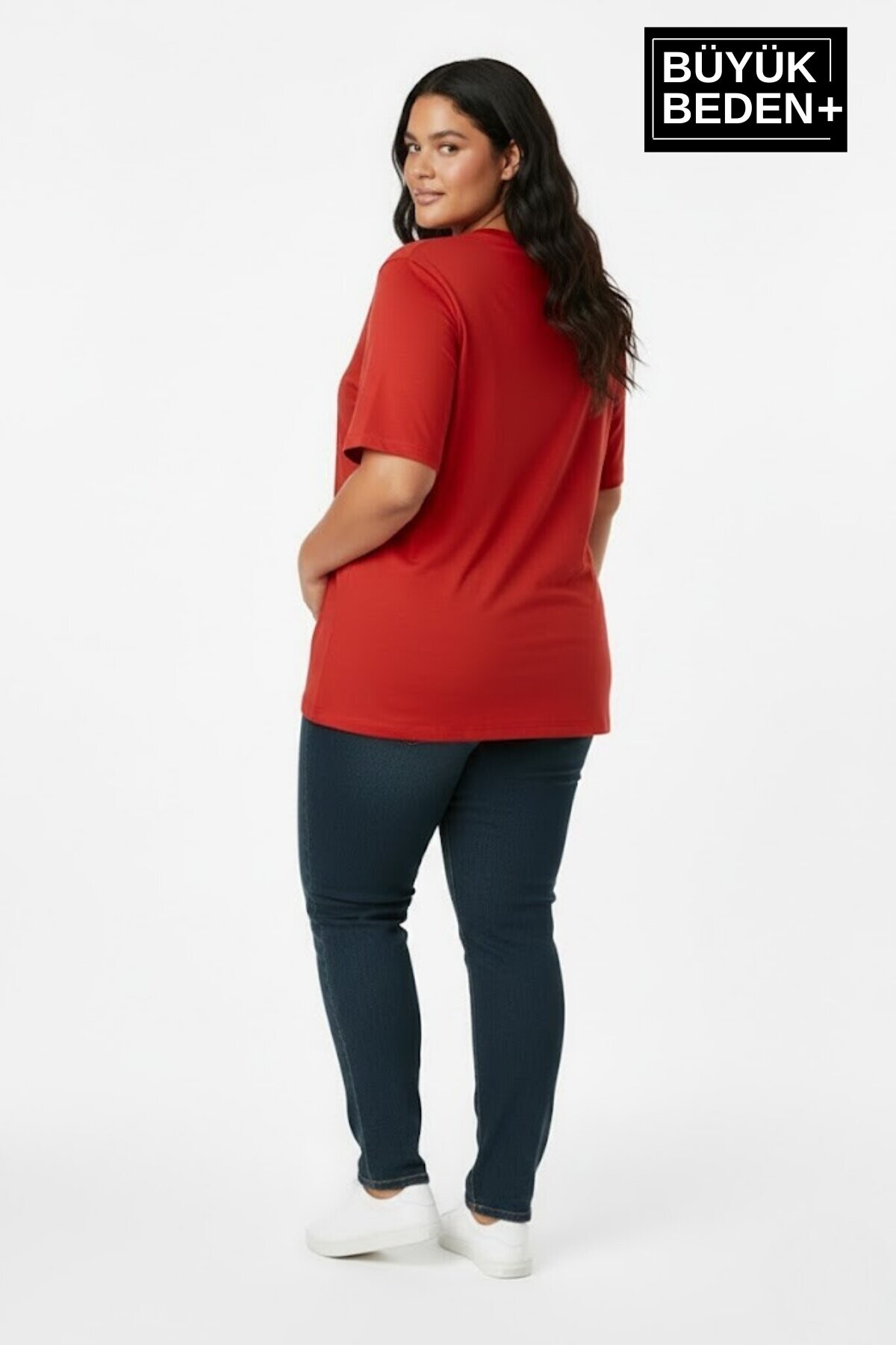 Süperlife Kadın Büyük Beden El Yazılı Brooklyn Baskılı 3xl-6xl Bisiklet Yaka Tshırt SPR25BTSK510-6