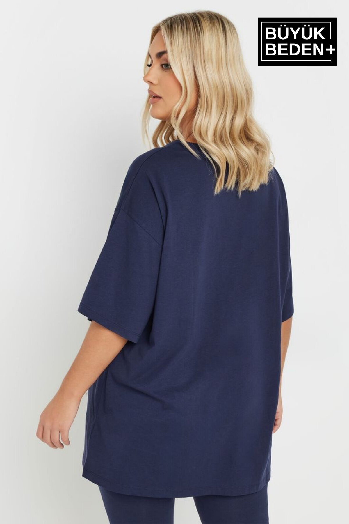 Süperlife Kadın Büyük Beden Milano İtalia Baskılı 3xl-6xl Bisiklet Yaka Tshırt SPR25BTSK510-09