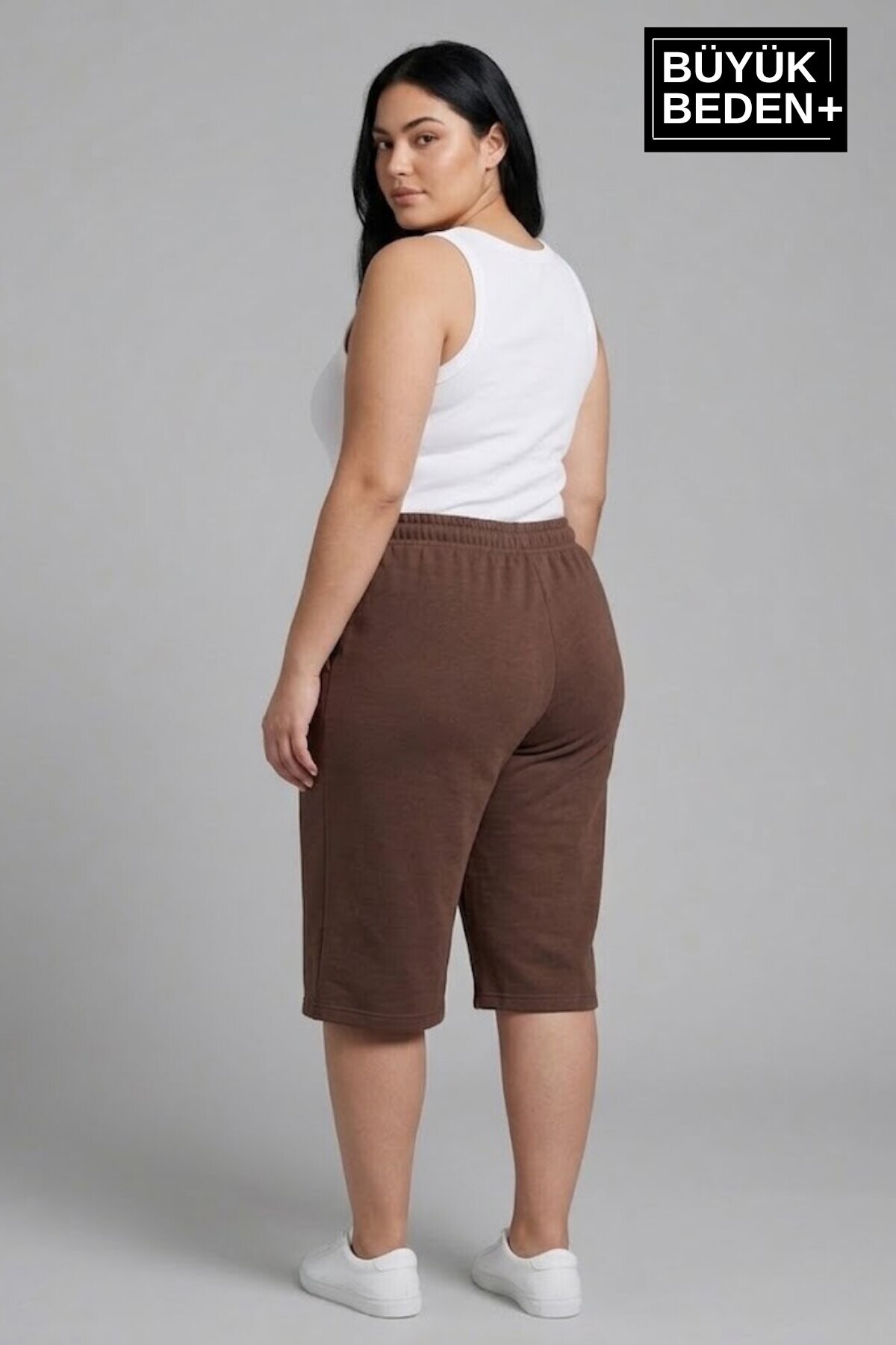 Kadın Büyük Beden Şort 3XL-6XL  Rahat Kesim Diz Altı Günlük Şort-SPR26BSRK591