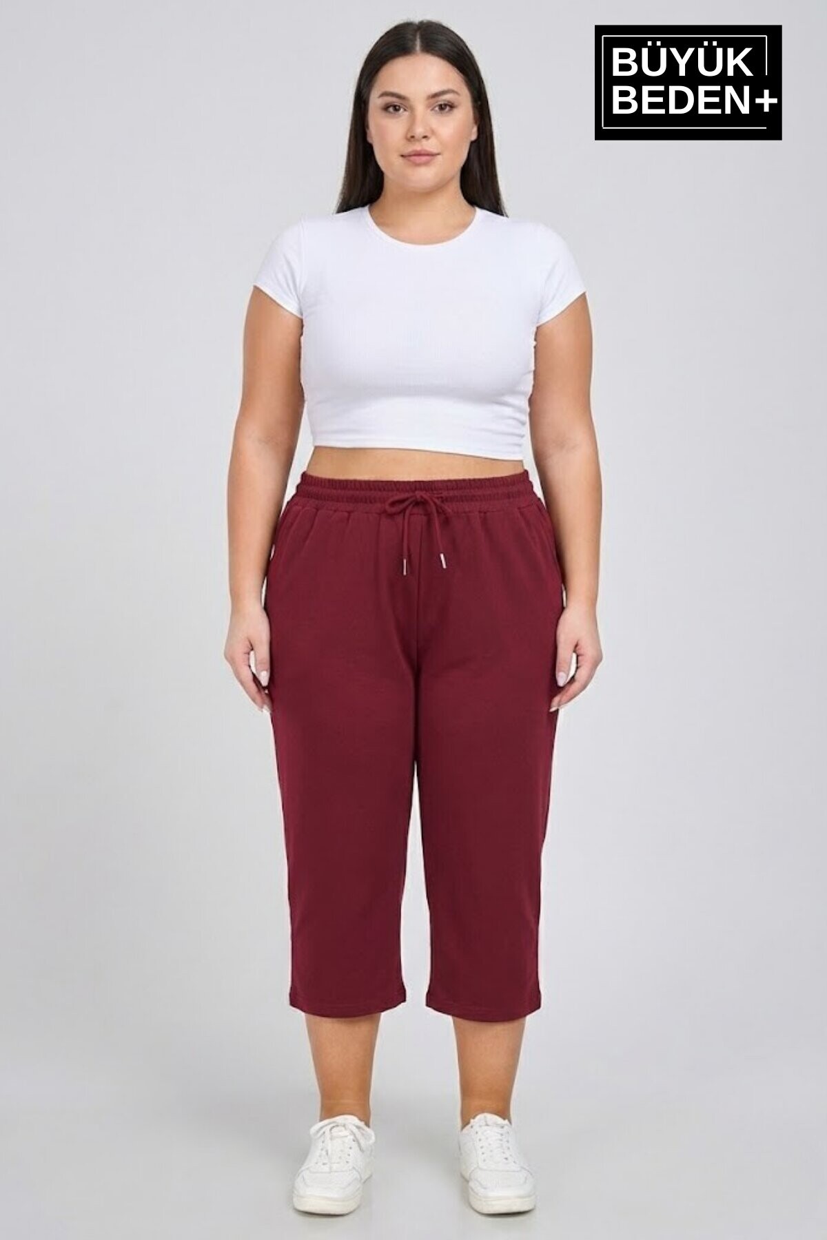 Kadın Büyük Beden Şort 3XL-6XL  Rahat Kesim Diz Altı Günlük Şort-SPR26BSRK591