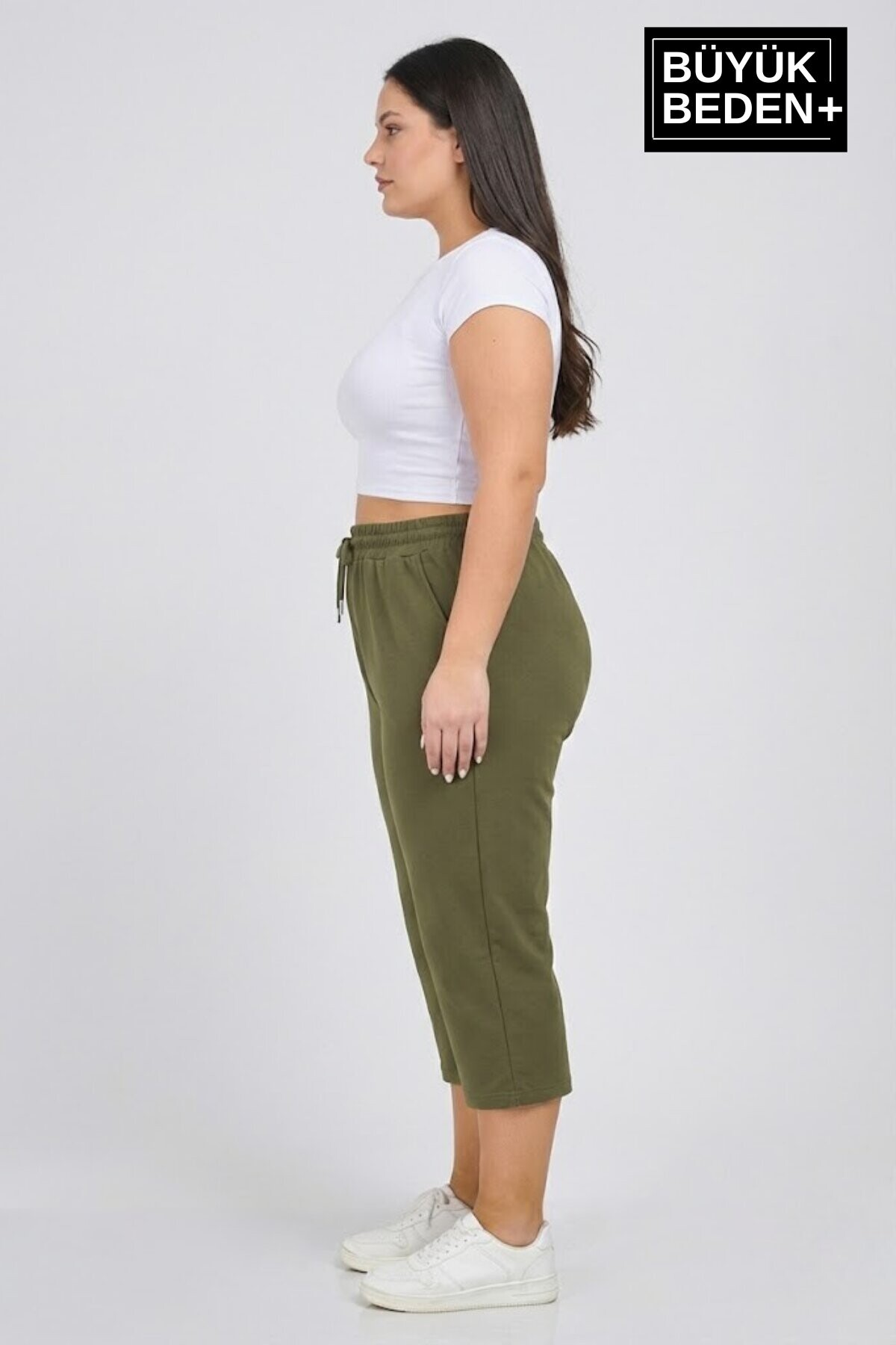 Kadın Büyük Beden Şort 3XL-6XL  Rahat Kesim Diz Altı Günlük Şort-SPR26BSRK591