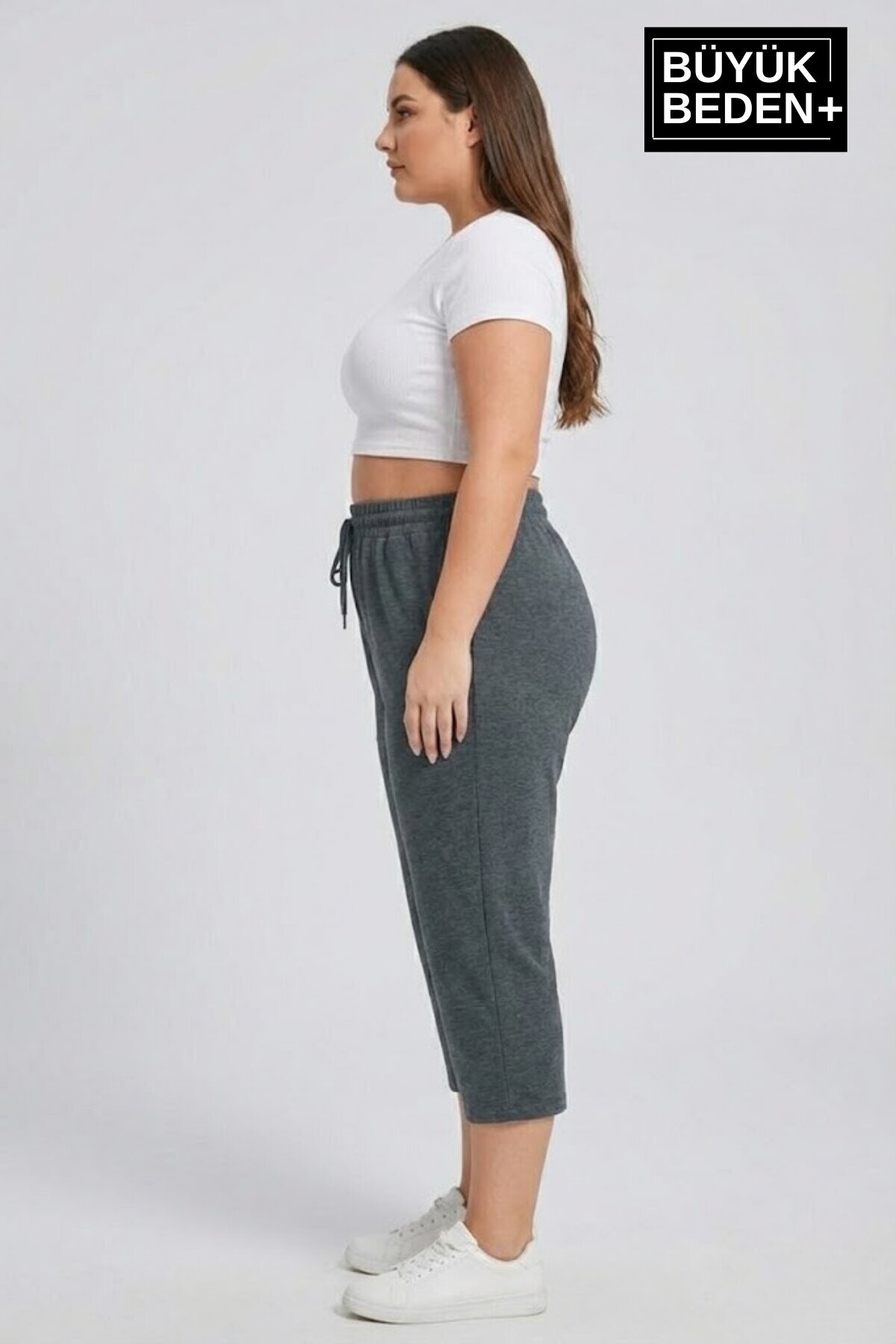 Kadın Büyük Beden Şort 3XL-6XL  Rahat Kesim Diz Altı Günlük Şort-SPR26BSRK591