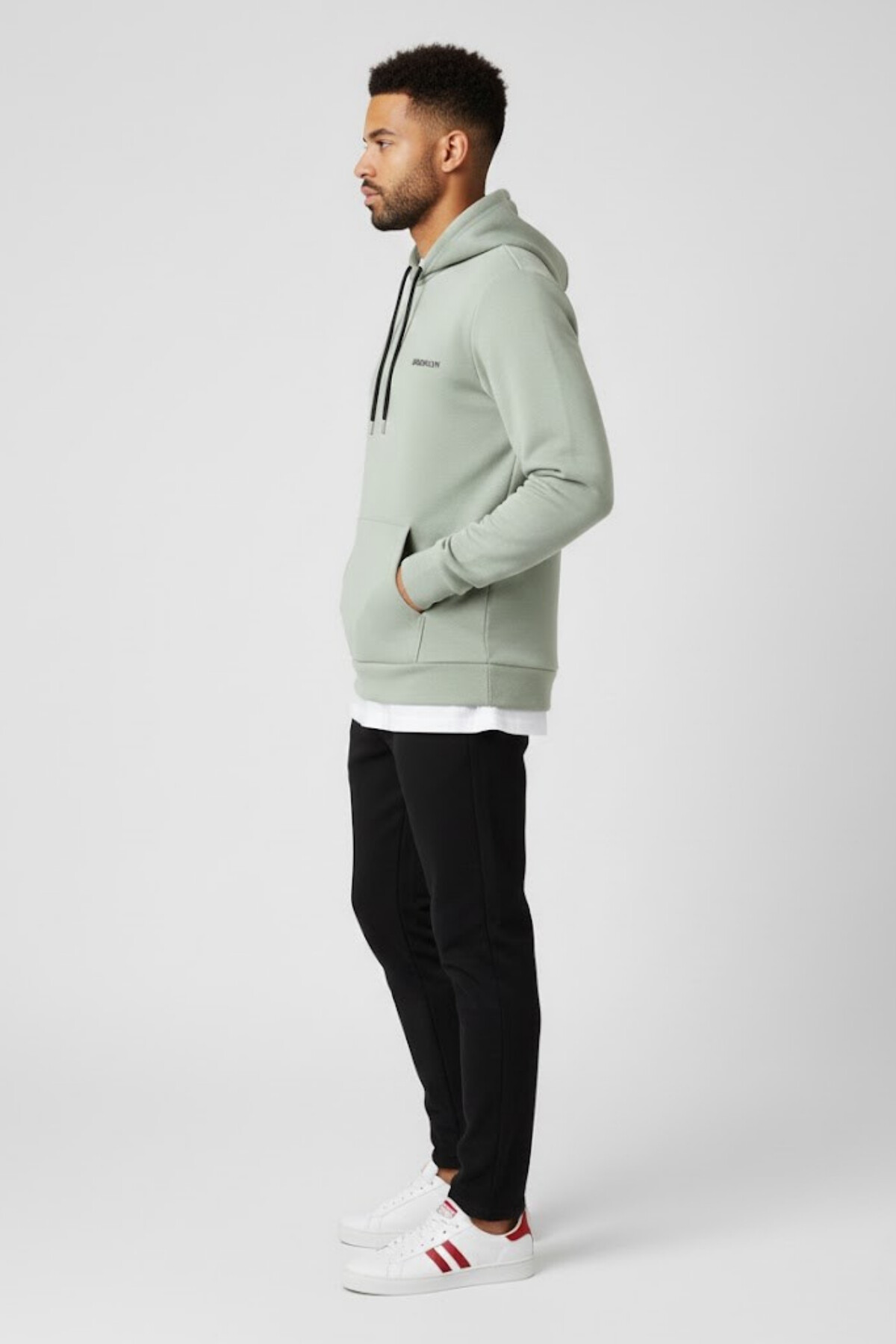 Süperlife Kapşonlu Uzun Kollu Baskılı Dar Kalıp İnce Erkek Sweatshirt SPR 2019K61