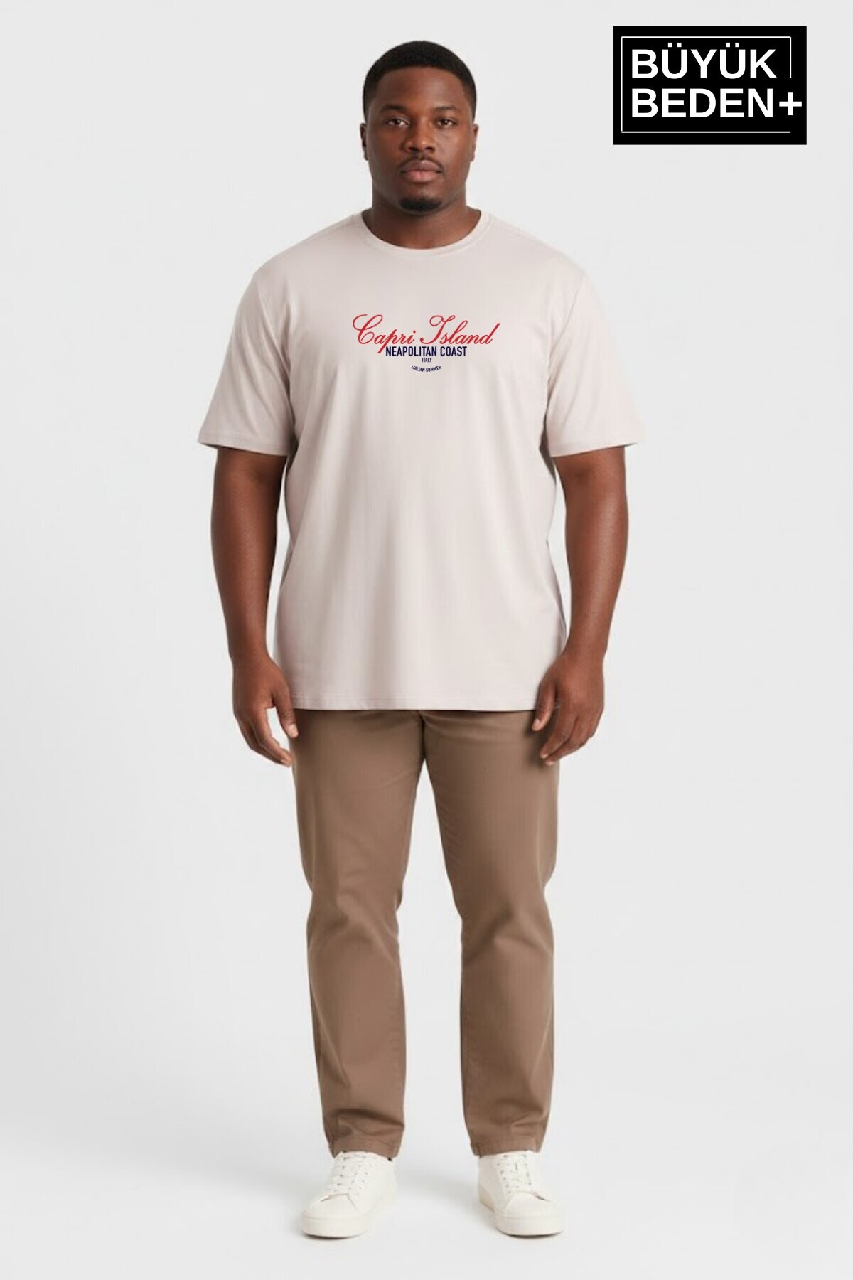Erkek Büyük Beden Capri Island Baskılı 3xl-6xl Bisiklet Yaka Tshırt SPR26BTS510-14