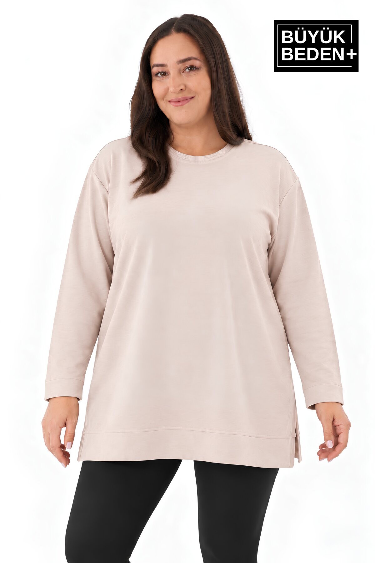 Kadın Tunik Büyük Beden ince Sweatshırt SPR26BTK990