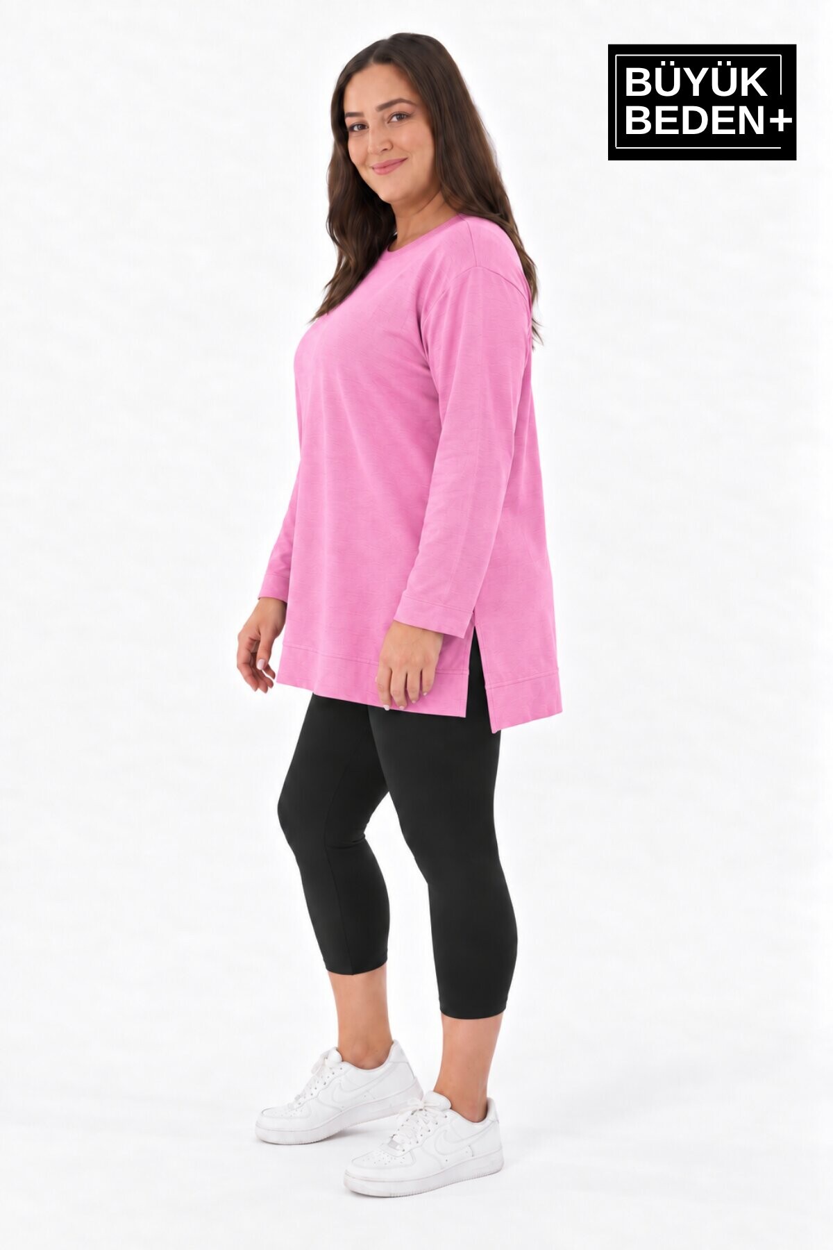 Kadın Tunik Büyük Beden ince Sweatshırt SPR26BTK990