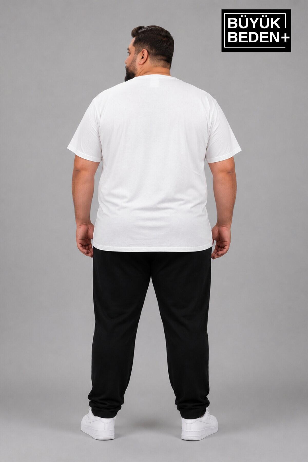 Süperlife Büyük Beden Erkek V Yaka Pamuklu Basic Tişört Lacivert 3XL-6XL SPR26BTS509
