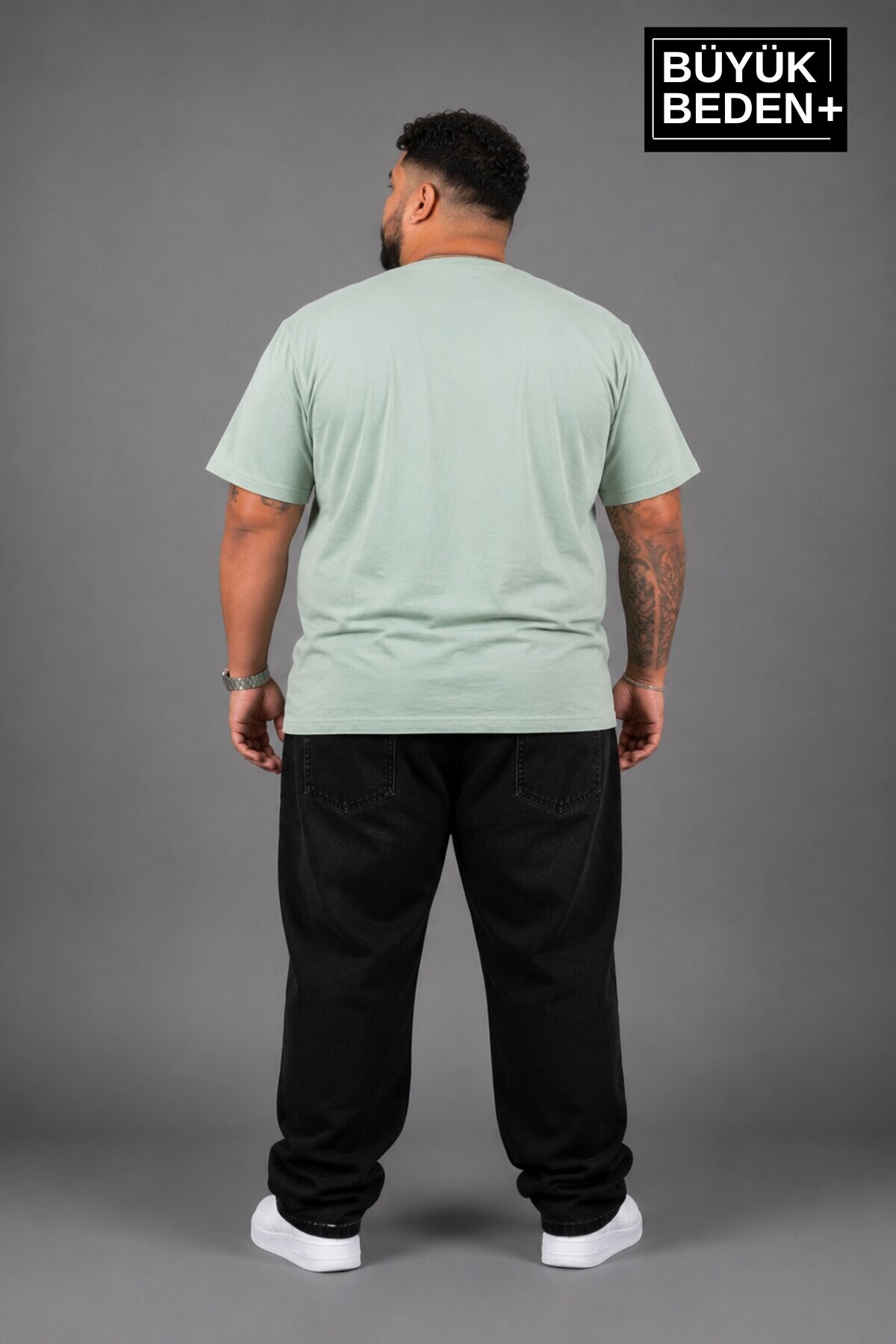 Süperlife Büyük Beden Erkek V Yaka Pamuklu Basic Tişört Lacivert 3XL-6XL SPR26BTS509