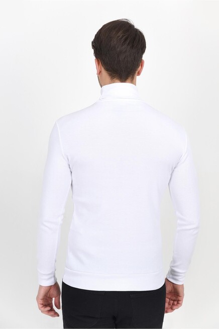 Süperlife Balıkcı Yaka Uzun Kollu Dar Kalıp İnce Erkek Sweatshirt SPR 2019K21