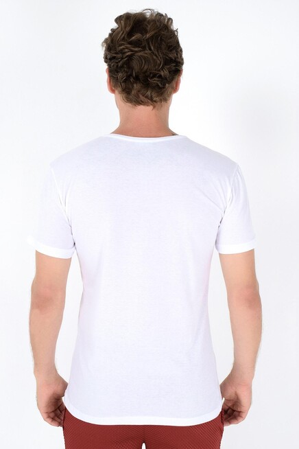 Süperlife Erkek Bisiklet Yaka Dar Kalıp Baskılı Tişort SPR 261