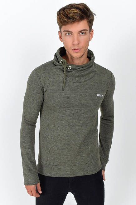 Süperlife Şal Yaka Uzun Kollu Dar Kalıp İnce Erkek Baskılı Sweatshirt SPR 2019K41