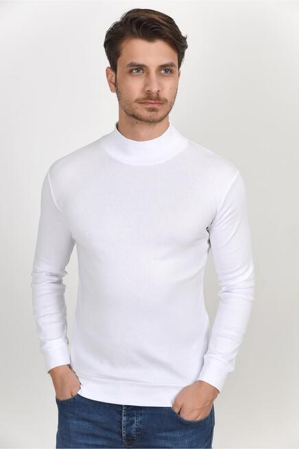 Süperlife Yarım Balıkcı Uzun Kollu Dar Kalıp İnce Erkek Sweatshirt SPR 2019K20