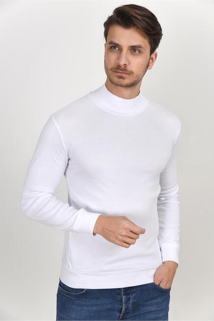 Süperlife Yarım Balıkcı Uzun Kollu Dar Kalıp İnce Erkek Sweatshirt SPR 2019K20