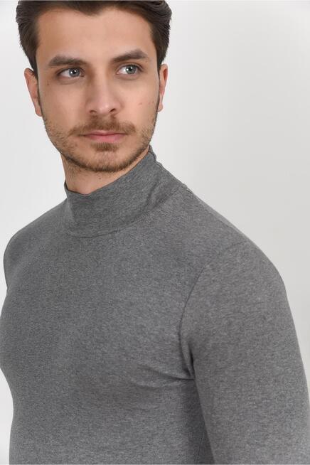 Süperlife Yarım Balıkcı Uzun Kollu Dar Kalıp İnce Erkek Sweatshirt SPR 2019K20