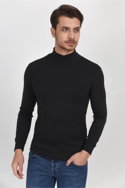 Süperlife Yarım Balıkcı Uzun Kollu Dar Kalıp İnce Erkek Sweatshirt SPR 2019K20