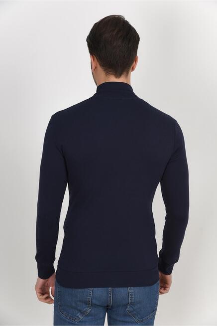 Süperlife Yarım Balıkcı Uzun Kollu Dar Kalıp İnce Erkek Sweatshirt SPR 2019K20