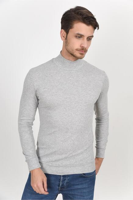 Süperlife Yarım Balıkcı Uzun Kollu Dar Kalıp İnce Erkek Sweatshirt SPR 2019K20