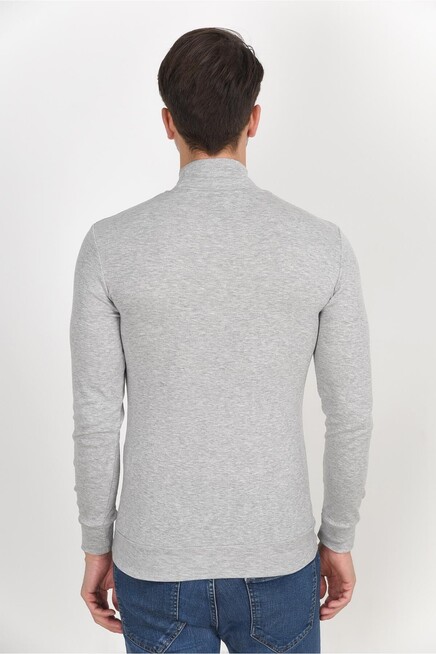 Süperlife Yarım Balıkcı Uzun Kollu Dar Kalıp İnce Erkek Sweatshirt SPR 2019K20