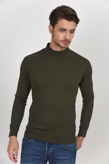 Süperlife Yarım Balıkcı Uzun Kollu Dar Kalıp İnce Erkek Sweatshirt SPR 2019K20