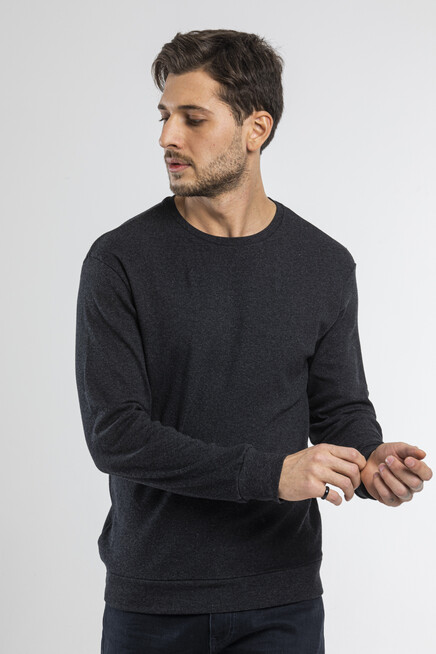 Süperlife Erkek Bisiklet Yaka Slim Fit İnce Sweatshirt SPR 20K17