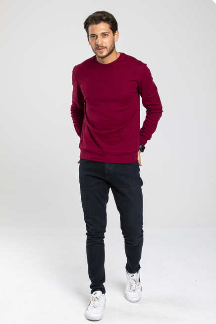 Süperlife Erkek Bisiklet Yaka Slim Fit İnce Sweatshirt SPR 20K17