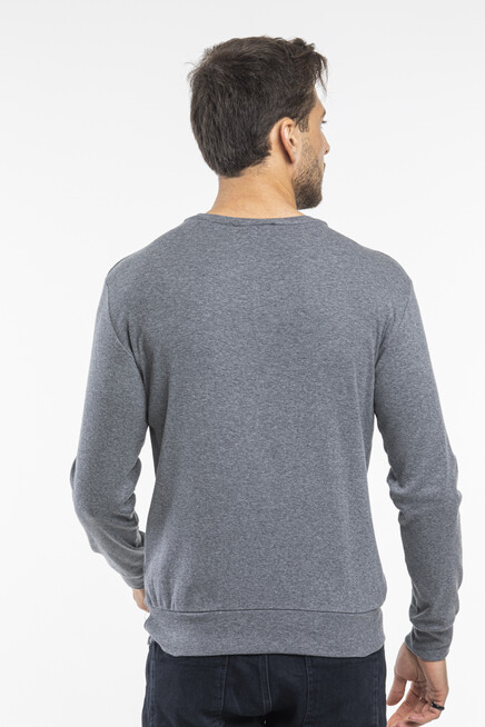 Süperlife Erkek Bisiklet Yaka Slim Fit İnce Sweatshirt SPR 20K17