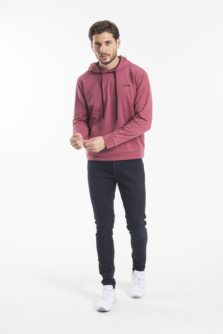 Süperlife Kapşonlu Uzun Kollu Baskılı Dar Kalıp İnce Erkek Sweatshirt SPR 2019K61