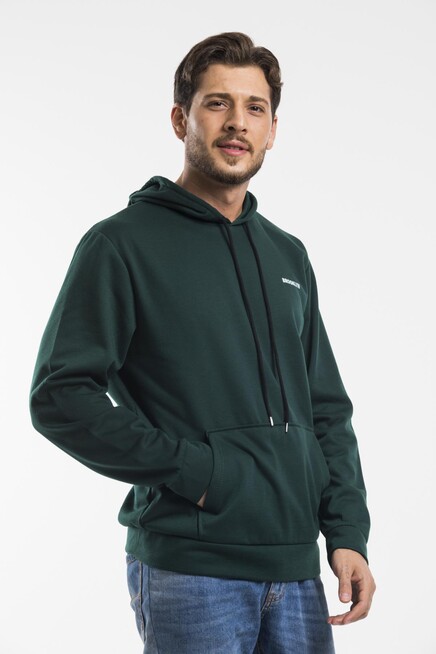Süperlife Kapşonlu Uzun Kollu Baskılı Dar Kalıp İnce Erkek Sweatshirt SPR 2019K61