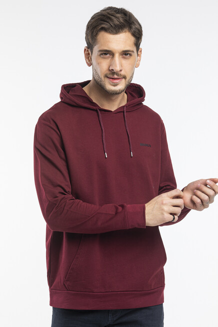 Süperlife Kapşonlu Uzun Kollu Baskılı Dar Kalıp İnce Erkek Sweatshirt SPR 2019K61