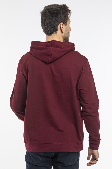 Süperlife Kapşonlu Uzun Kollu Baskılı Dar Kalıp İnce Erkek Sweatshirt SPR 2019K61