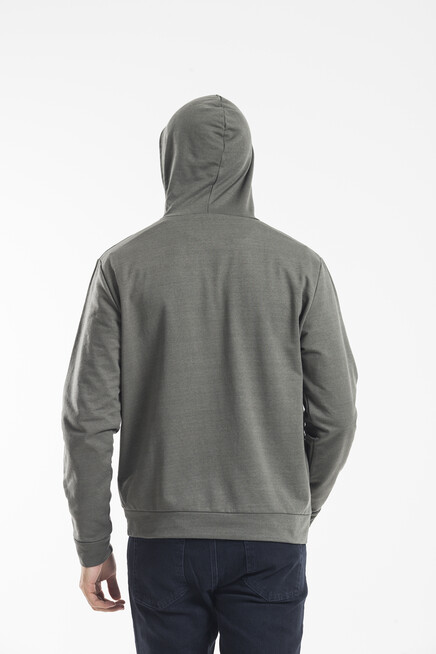 Süperlife Kapşonlu Uzun Kollu Baskılı Dar Kalıp İnce Erkek Sweatshirt SPR 2019K61