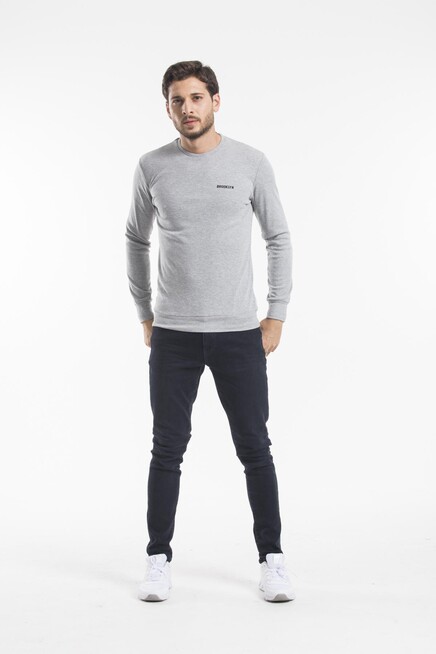 Süperlife Bisiklet Yaka Uzun Kollu Dar Kalıp İnce  Erkek Sweatshirt SPR2019K18