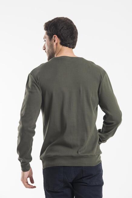 Süperlife Bisiklet Yaka Uzun Kollu Dar Kalıp İnce  Erkek Sweatshirt SPR2019K18