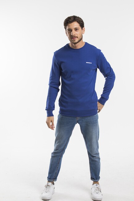 Süperlife Bisiklet Yaka Uzun Kollu Dar Kalıp İnce  Erkek Sweatshirt SPR2019K18