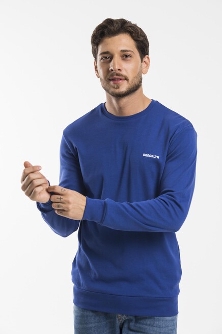 Süperlife Bisiklet Yaka Uzun Kollu Dar Kalıp İnce  Erkek Sweatshirt SPR2019K18