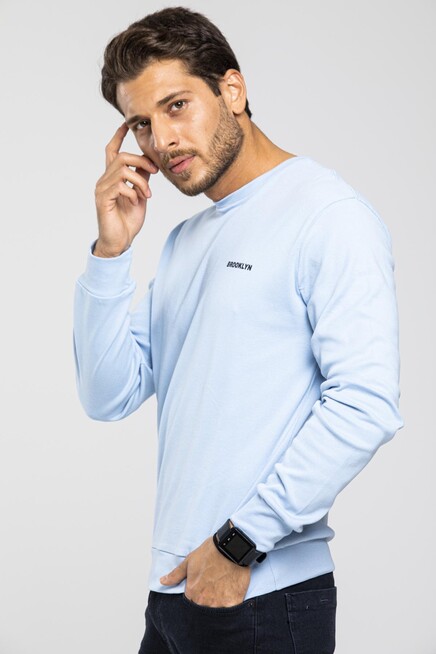 Süperlife Bisiklet Yaka Uzun Kollu Dar Kalıp İnce  Erkek Sweatshirt SPR2019K18