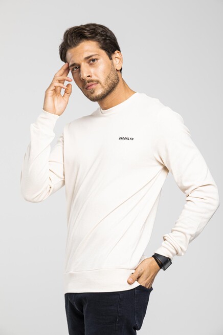 Süperlife Bisiklet Yaka Uzun Kollu Dar Kalıp İnce  Erkek Sweatshirt SPR2019K18