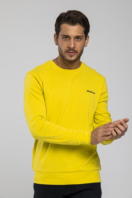 Süperlife Bisiklet Yaka Uzun Kollu Dar Kalıp İnce  Erkek Sweatshirt SPR2019K18