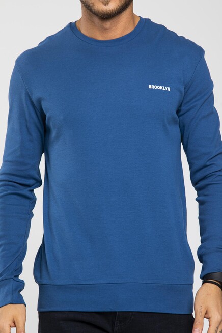 Süperlife Bisiklet Yaka Uzun Kollu Dar Kalıp İnce  Erkek Sweatshirt SPR2019K18