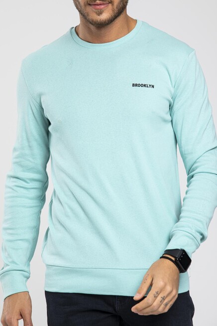 Süperlife Bisiklet Yaka Uzun Kollu Dar Kalıp İnce  Erkek Sweatshirt SPR2019K18