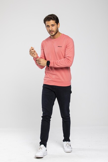 Süperlife Bisiklet Yaka Uzun Kollu Dar Kalıp İnce  Erkek Sweatshirt SPR2019K18