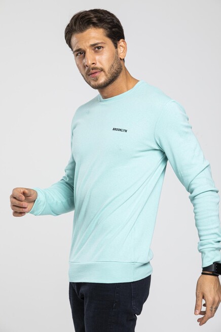 Süperlife Bisiklet Yaka Uzun Kollu Dar Kalıp İnce  Erkek Sweatshirt SPR2019K18