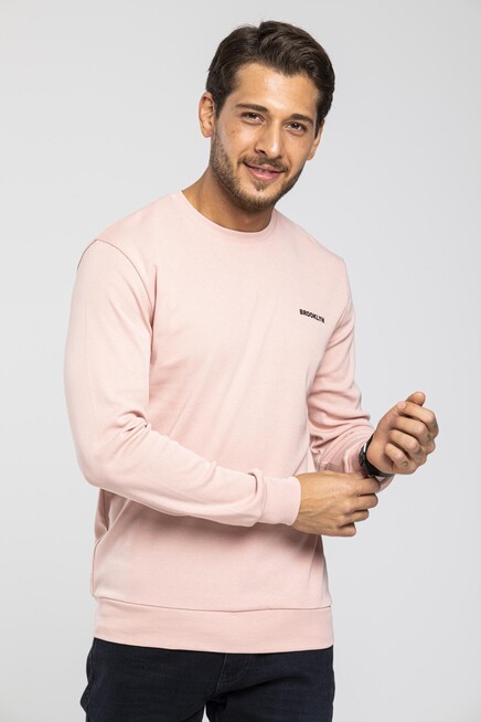 Süperlife Bisiklet Yaka Uzun Kollu Dar Kalıp İnce  Erkek Sweatshirt SPR2019K18