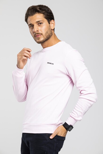 Süperlife Bisiklet Yaka Uzun Kollu Dar Kalıp İnce  Erkek Sweatshirt SPR2019K18