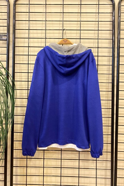 Süperlife Erkek Kapşonlu Yarım Fermuarlı İnce Sweatshirt SPR 20K52