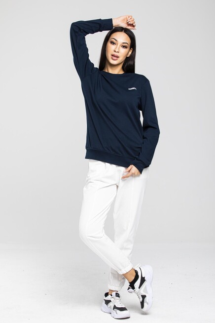 Süperlife Bisiklet Yaka Uzun Kollu Dar Kalıp İnce Sweatshirt SPR21K18