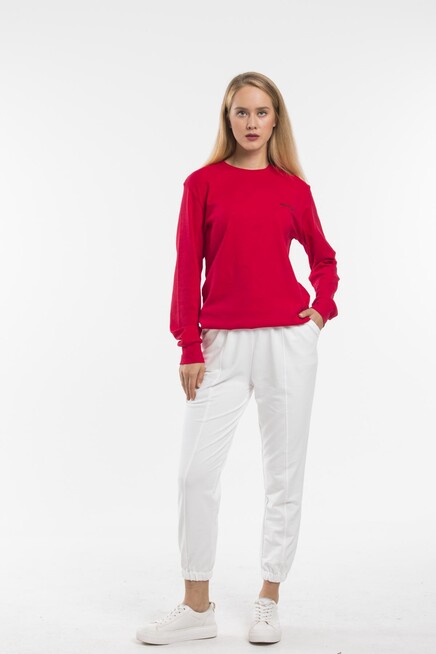 Süperlife Bisiklet Yaka Uzun Kollu Dar Kalıp İnce Sweatshirt SPR21K18